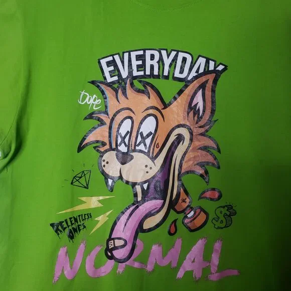 RELENTLESS ONES Everyday Normal Green T Shirt Size Large - Picture 3 of 6